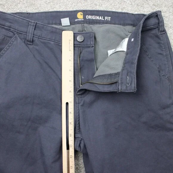 Carhartt Pants NWT Womens 14 Gray Rugged Flex Loose Fit Canvas Fleece Lined - Picture 9 of 14